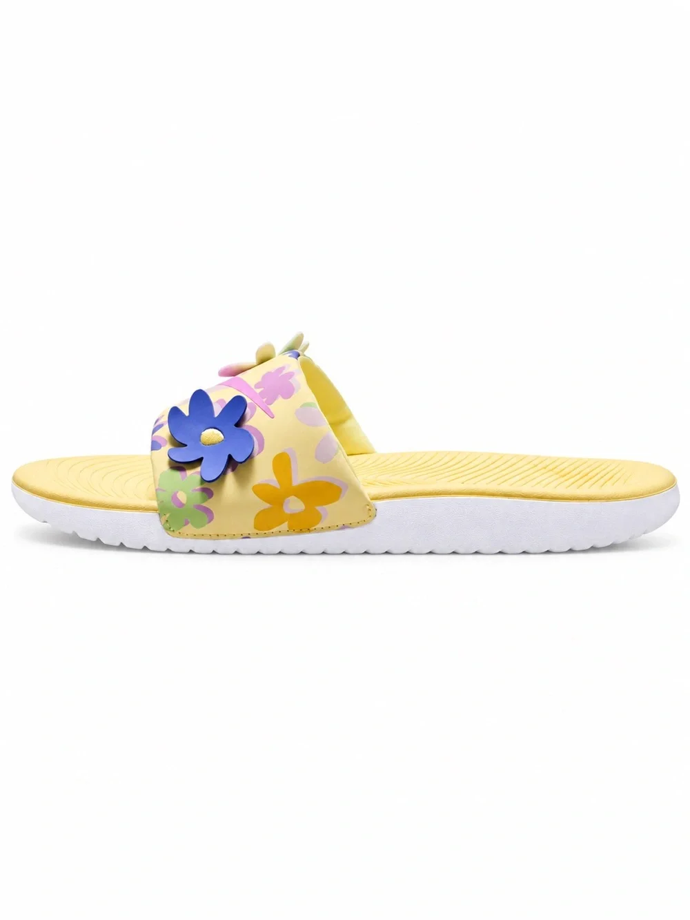 Nike Kawa Kids Yellow Floral Slide Sandals Size 1